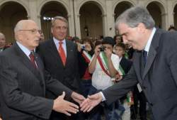 Giorgio Napolitano e Giuseppe Fioroni - Foto ANSA